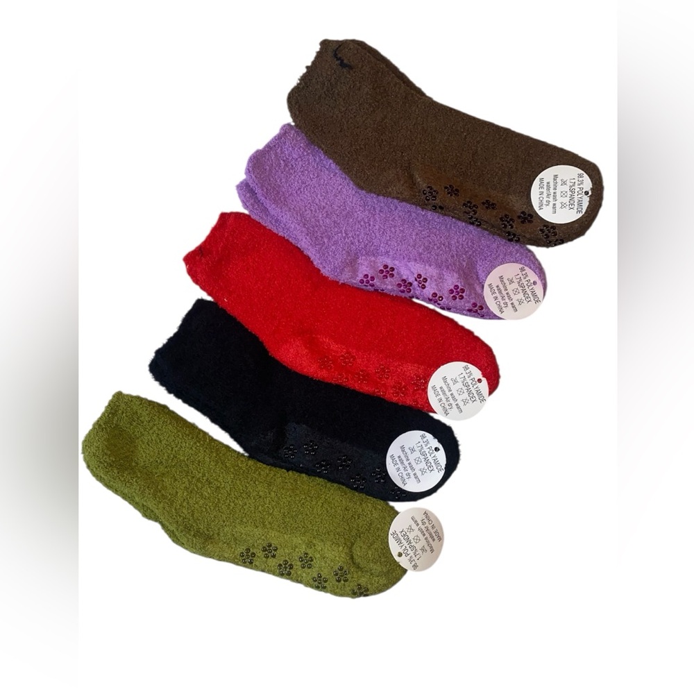 Fuzzy Gripper socks. 5 pair - Picture 1 of 2